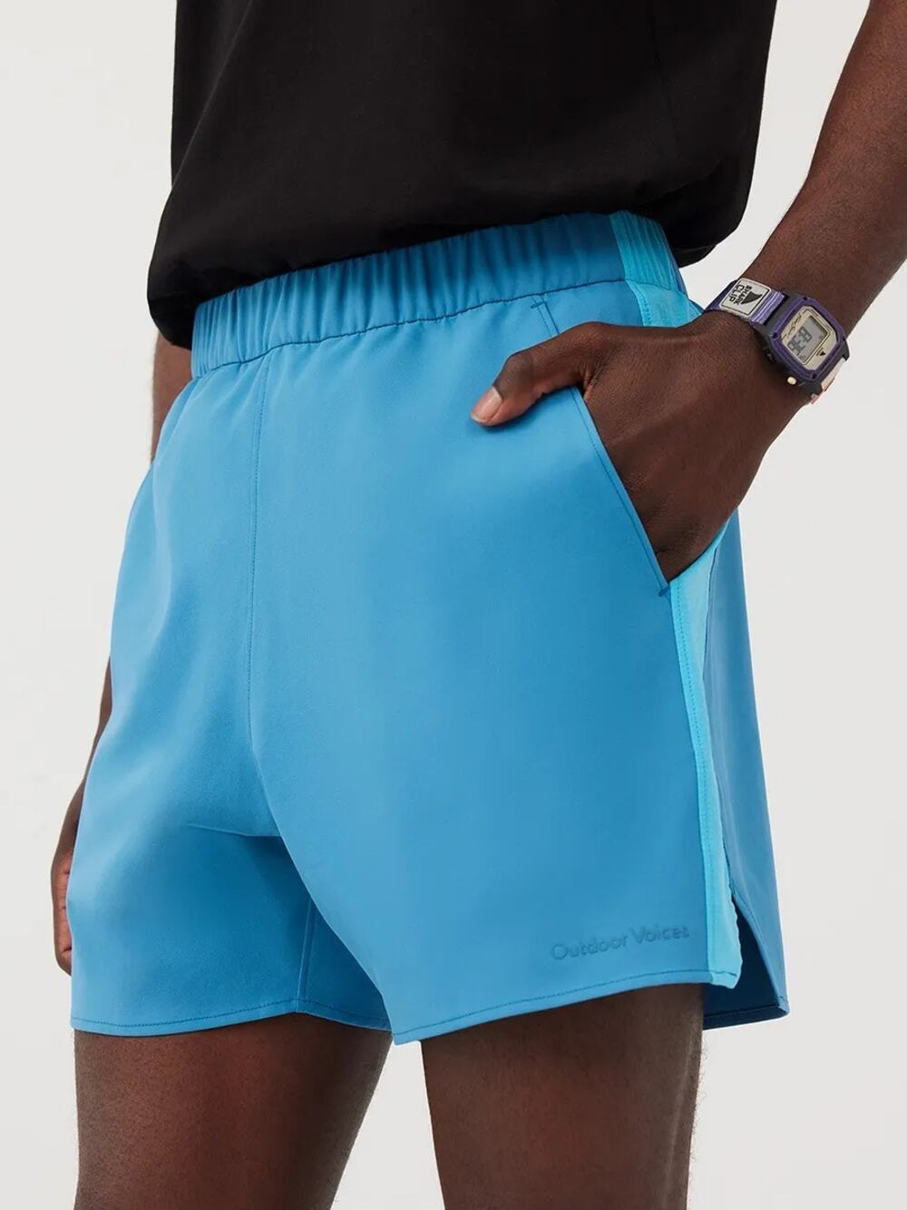 Outdoor Voices Blue High Stride 7" Short with Pockets